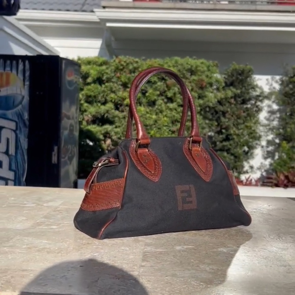 Fendi Black and Brown Satchel